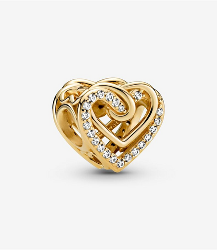 Pandora Timeless Sparkling Entwined Hearts Charm