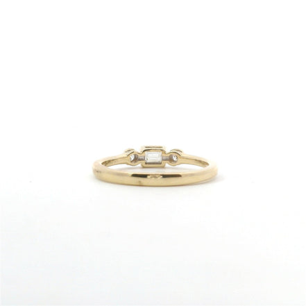 14K Yellow Gold And Diamond Stackable Fashion Ring