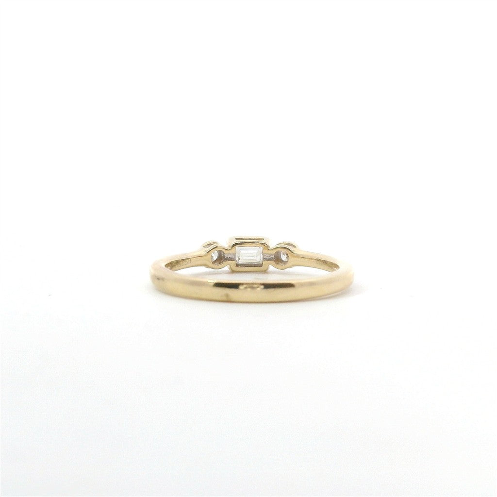 14K Yellow Gold And Diamond Stackable Fashion Ring