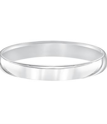 Low Dome 14K White Gold 3MM Comfort Fit Plain Wedding Band Size 7