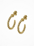 Desmos 18K Gold Overlay Slash Hoop Earrings