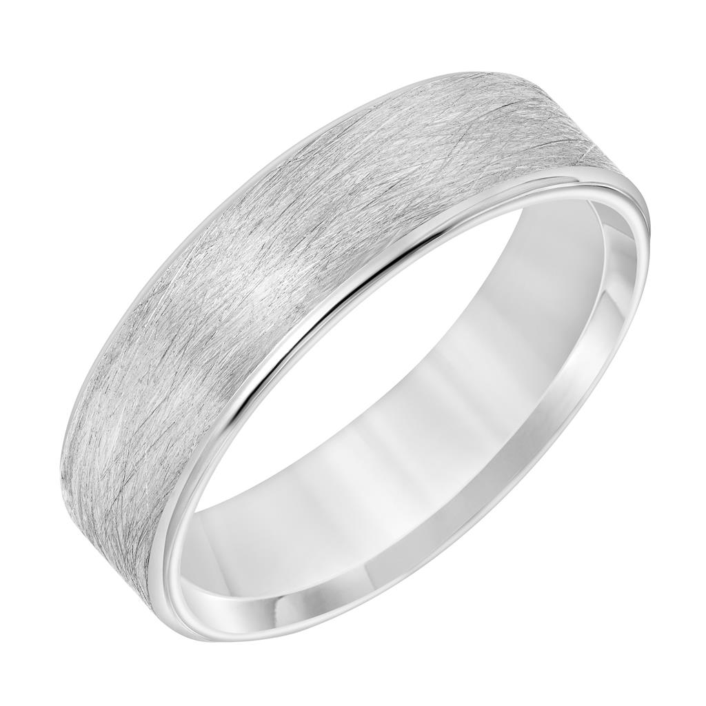 Frederick Goldman Men's 14k White Gold Wedding Band