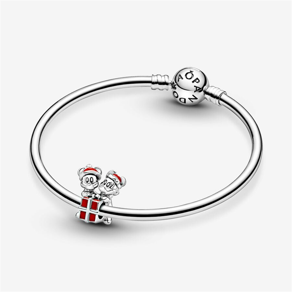 Pandora Disney Mickey Mouse and Minnie Mouse Present Charm