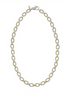 Sterling Silver And 18K Yellow Gold Alternating Oval Link Italian Cable Chain Necklace 18"