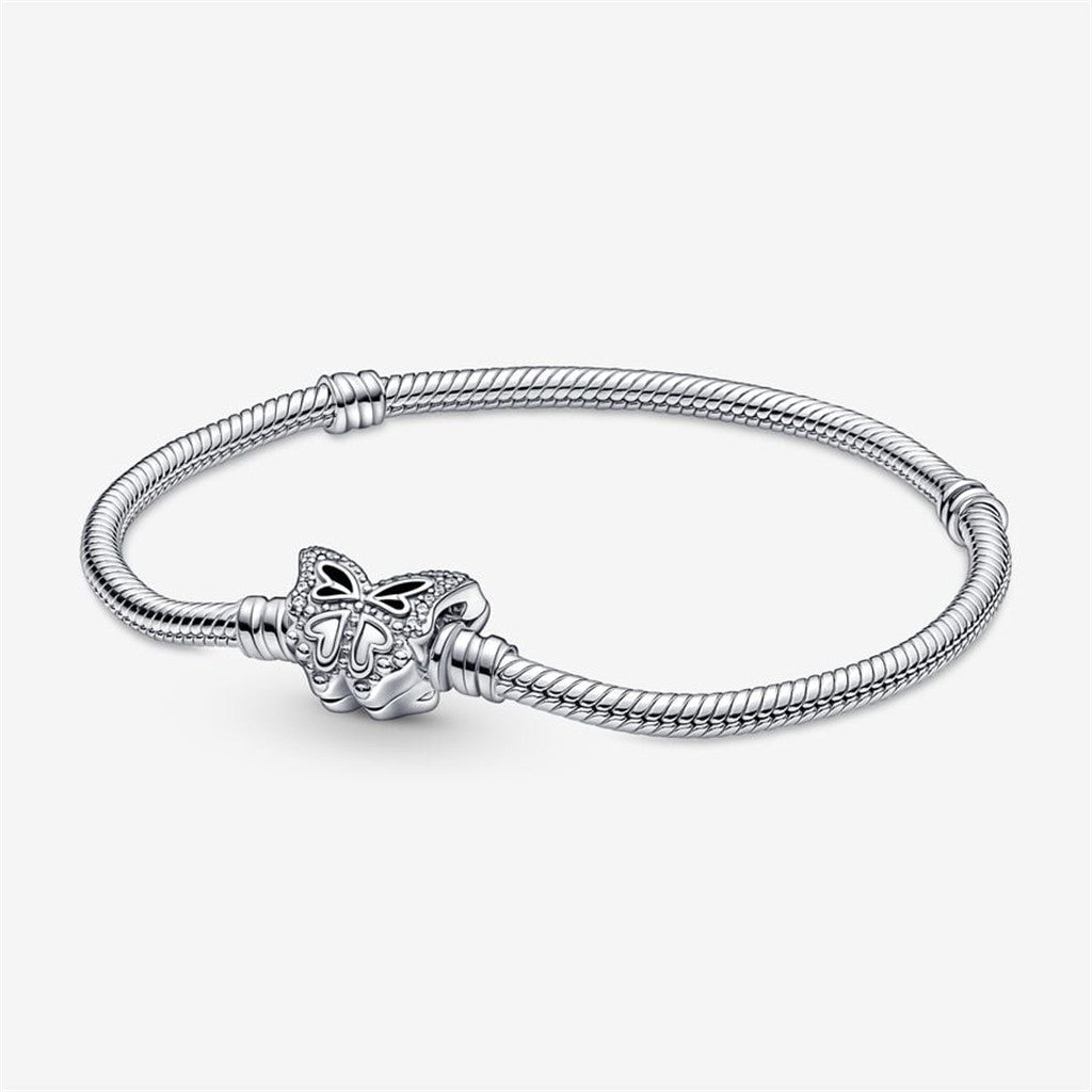 Pandora Moments Butterfly Clasp Snake Chain Bracelet Size 18