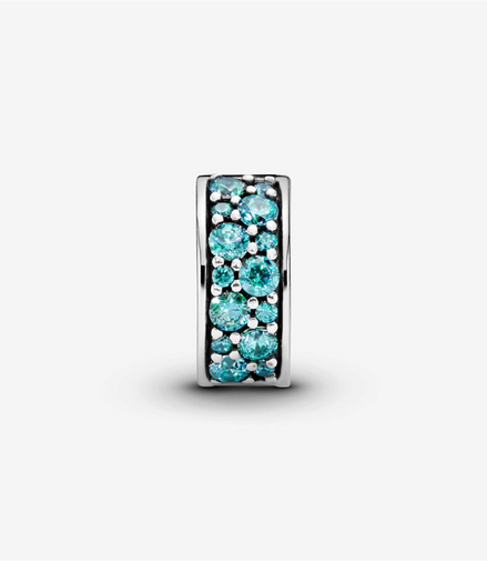 Pandora Momenrts Teal Pavé Clip Charm
