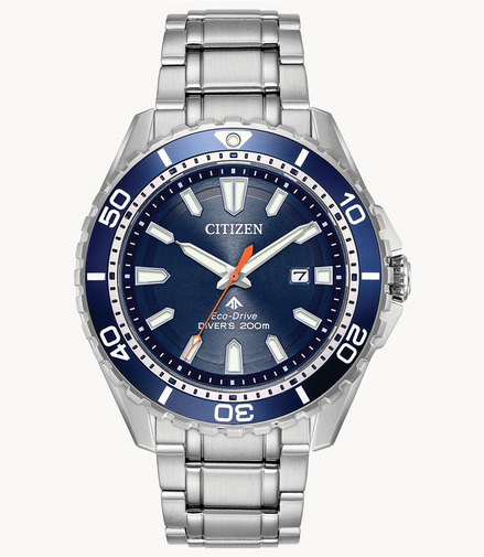 Citizen Men's Eco-Drive Promaster Diver Stainless Steel and Blue Dial Watch