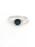 14K White Gold Diamond & Sapphire Round Fashion Ring