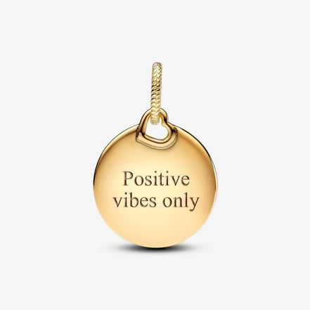 Pandora ME/ Moments 14K Gold-Plated Engravable Round Tag Dangle Charm