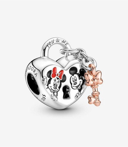 Pandora Disney Mickey Mouse & Minnie Mouse Padlock Charm