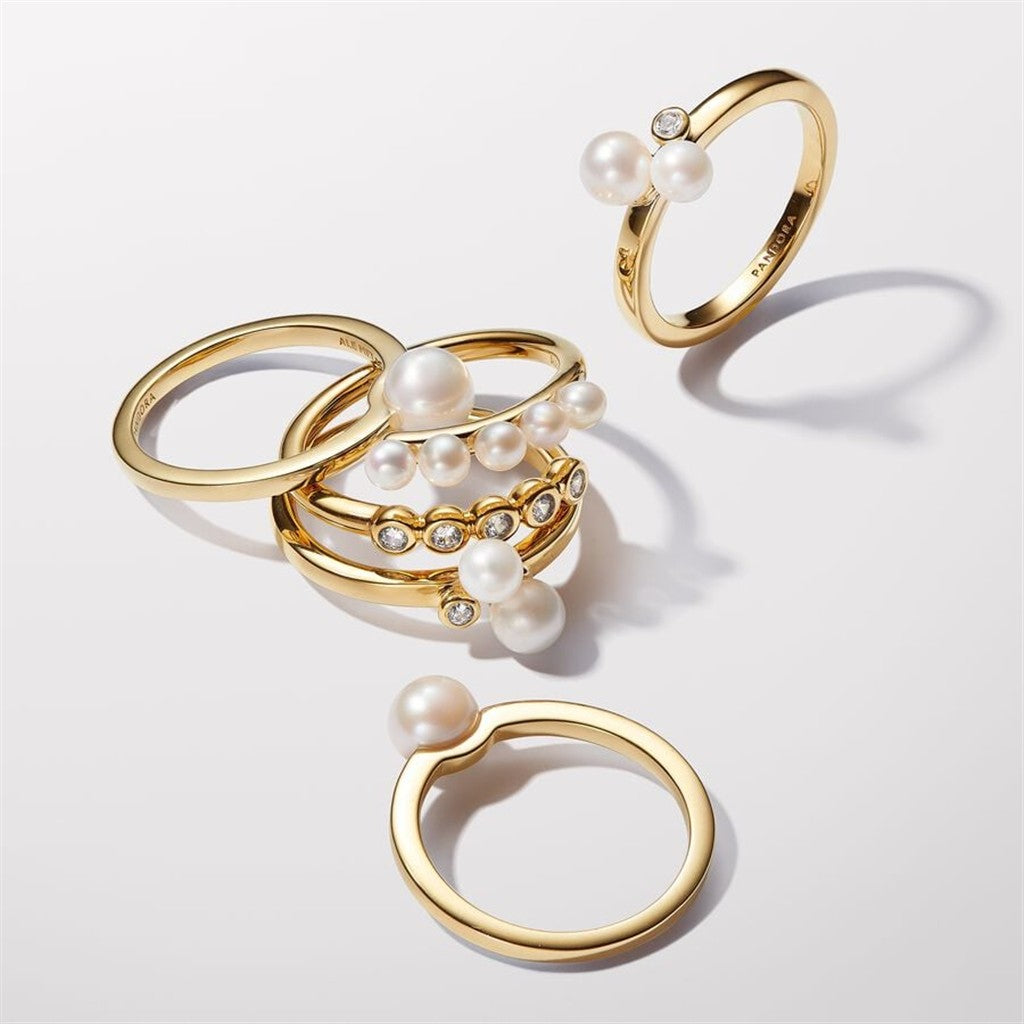 Pandora  Duo Treated Freshwater Cultured Pearls Ring Size 7.5