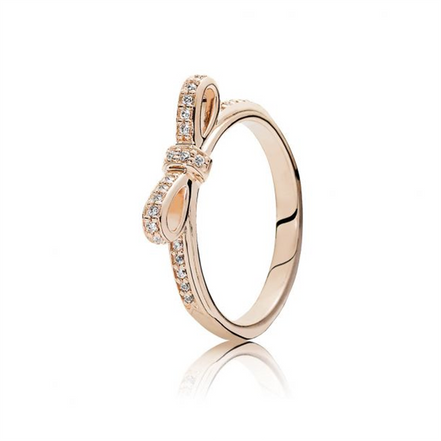 Pandora Rose Sparkling Bow Ring Size 8.5