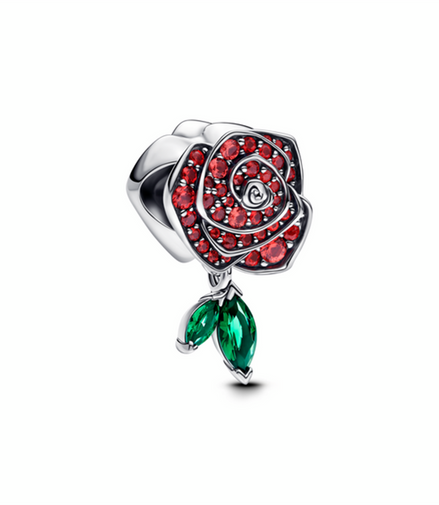 Pandora Moments Sparkling Rose in Bloom Charm