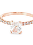 14K Rose Gold Cushion Cut Semi-mount Diamond Engagement Ring