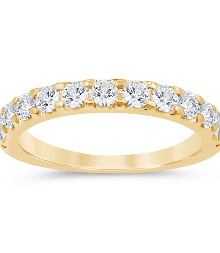 14K Yellow Gold 0.5 CTW Diamond Low Profile Wedding Band