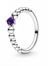 Pandora Moments February Purple Beaded Ring Size 6