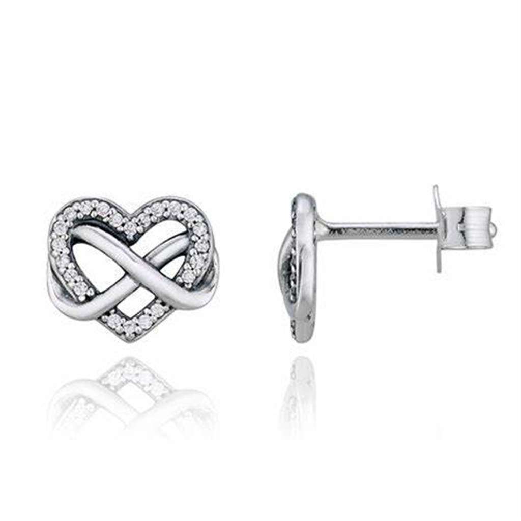 Pandora Moments Sparkling Infinity Heart Stud Earrings