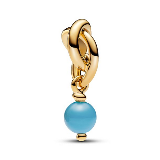 Pandora Moments December Birthstone Turquoise Blue Eternity Circle Dangle Charm