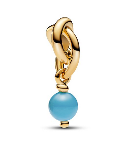 Pandora Moments December Birthstone Turquoise Blue Eternity Circle Dangle Charm