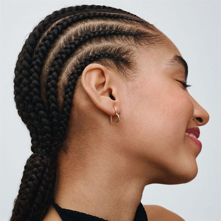 Pandora Moments Asymmetrical Heart Gold-Plated Hoop Earrings