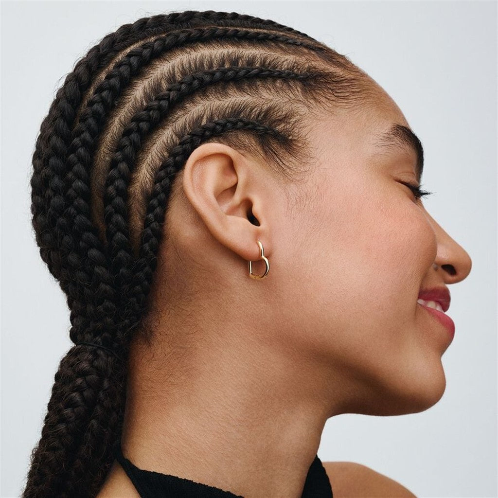 Pandora Moments Asymmetrical Heart Gold-Plated Hoop Earrings