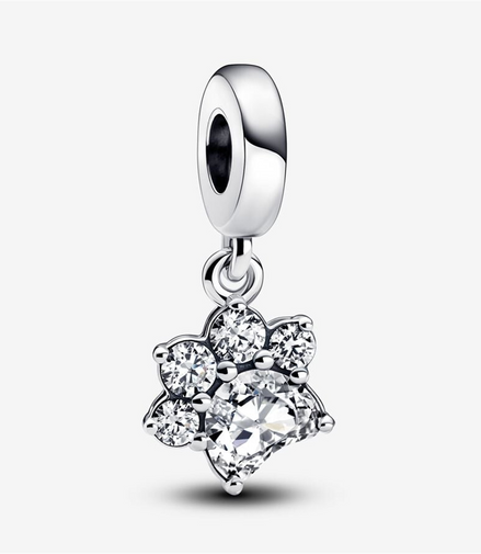 Pandora Moments Sparkling Pet Paw Print Dangle Charm
