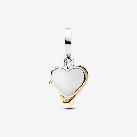 Pandora Moments Engravable Heart And Arrow Double Dangle Charm