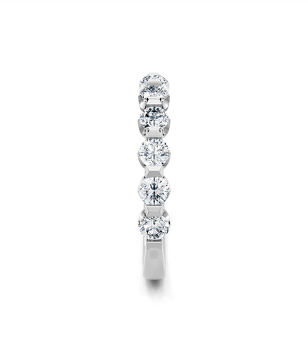 14K White Gold 1.10 CT Round Diamond Half Eternity Band