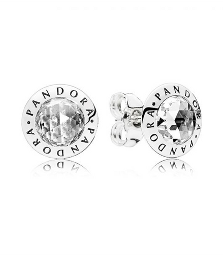 Pandora Signature Radiant Pandora Logo Stud Earrings