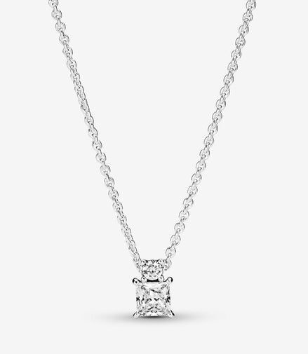 Pandora Timeless Sparkling Collier Round & Square Pendant Necklace