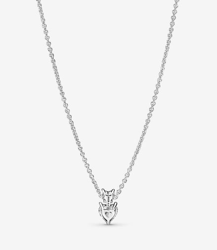 Pandora Timeless Double Heart Pendant Sparkling Collier Necklace