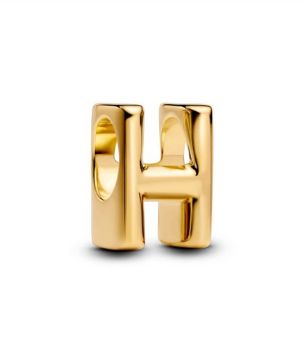 Pandora Letter H Alphabet Gold-Plated Charm