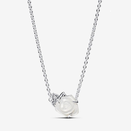 Pandora Moments White Rose in Bloom Collier Necklace 45 cm