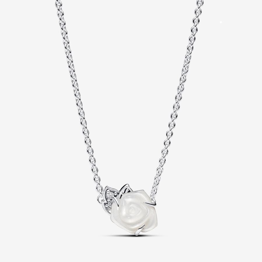 Pandora Moments White Rose in Bloom Collier Necklace 45 cm
