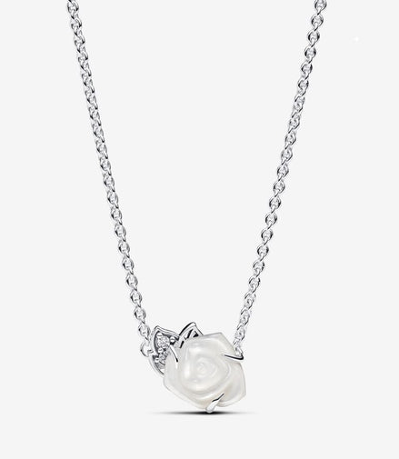 Pandora Moments White Rose in Bloom Collier Necklace 45 cm