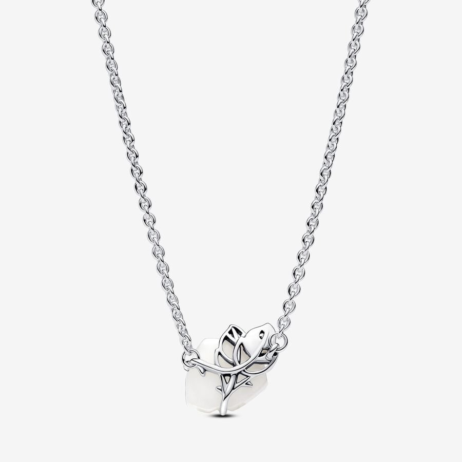 Pandora Moments White Rose in Bloom Collier Necklace 45 cm