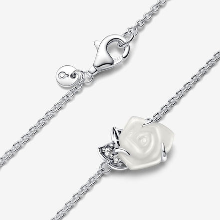 Pandora Moments White Rose in Bloom Collier Necklace 45 cm