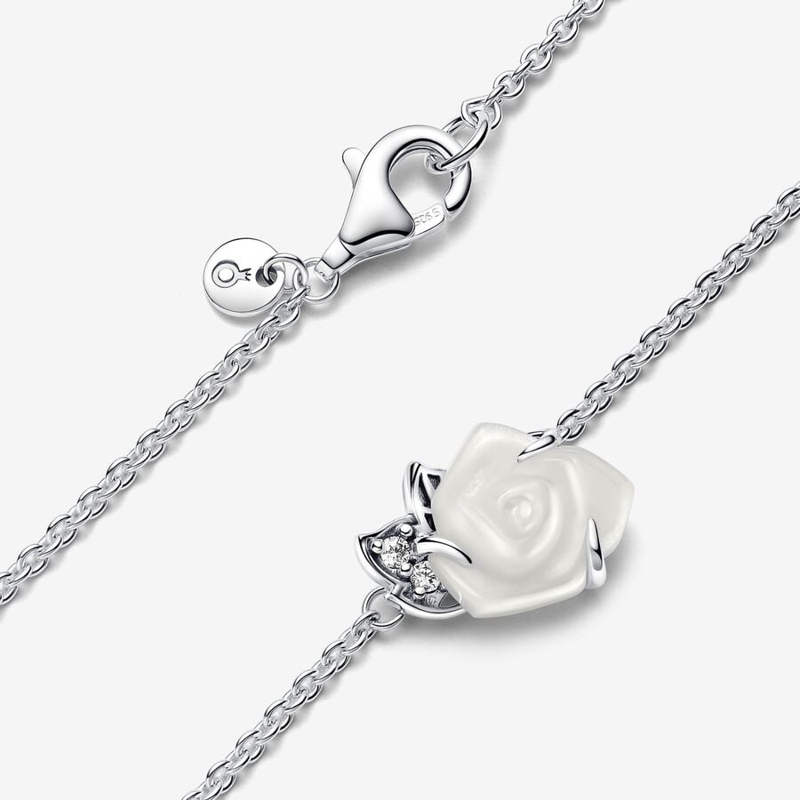 Pandora Moments White Rose in Bloom Collier Necklace 45 cm
