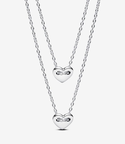 Pandora Moments Forever & Always Splittable Heart Collier Necklaces