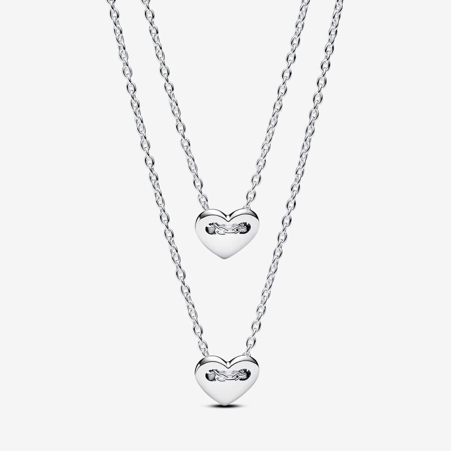 Pandora Moments Forever & Always Splittable Heart Collier Necklaces