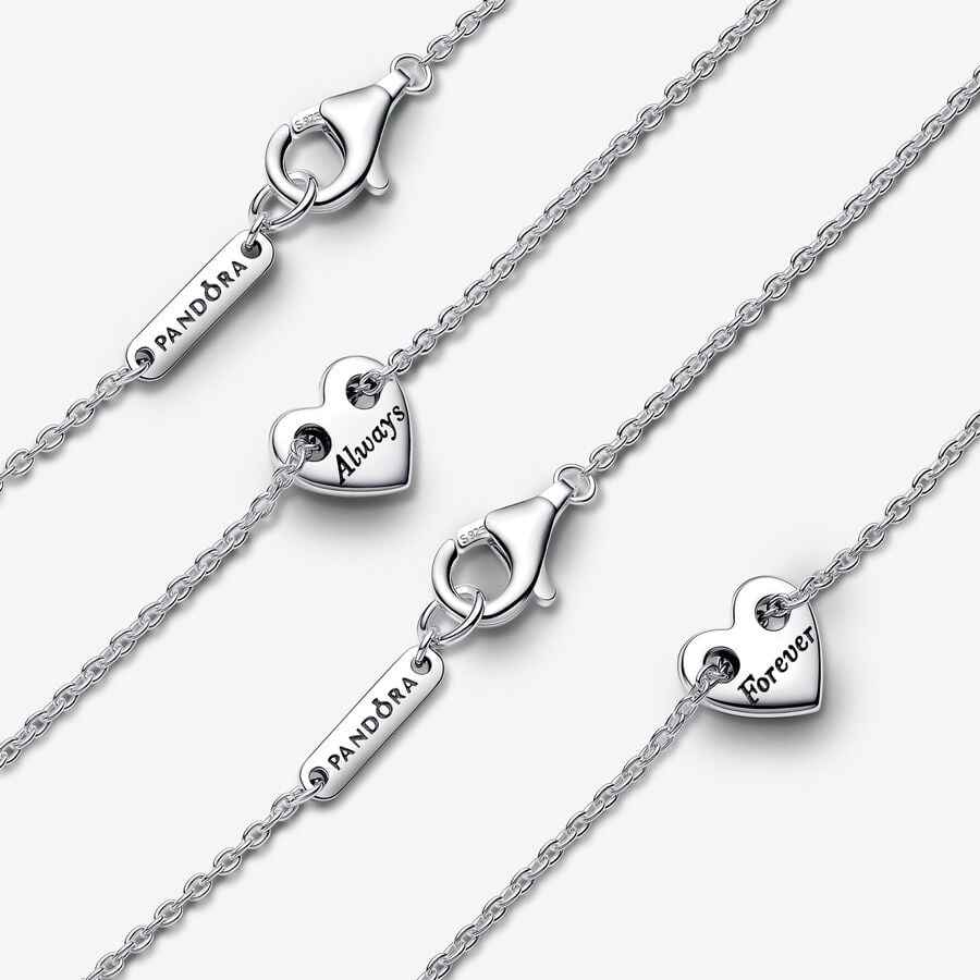 Pandora Moments Forever & Always Splittable Heart Collier Necklaces
