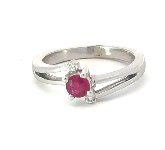14kw Ruby and Diamond Ring