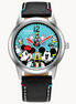 Citizen Eco-Drive Disney Mickey Mouse and Friends Sensational Six Leather Strap Watch