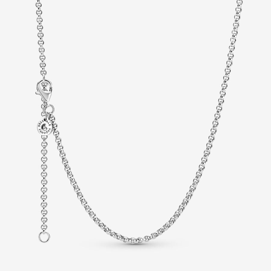 Pandora Moments Silver Rolo Chain Necklace 60 cm