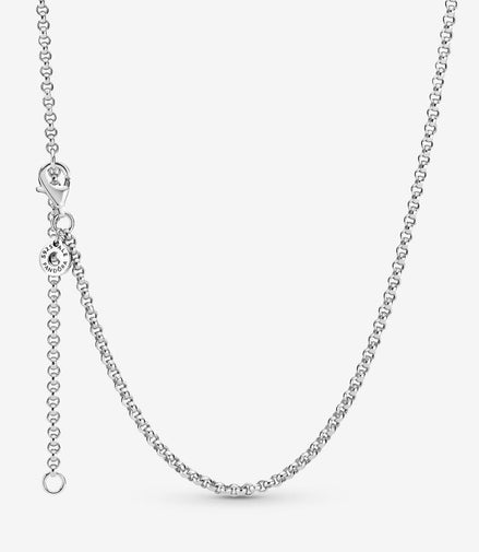 Pandora Moments Silver Rolo Chain Necklace 60 cm