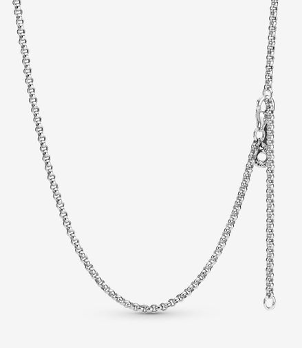 Pandora Moments Silver Rolo Chain Necklace 60 cm