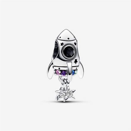 Pandora Moments Space Love Rocket Charm