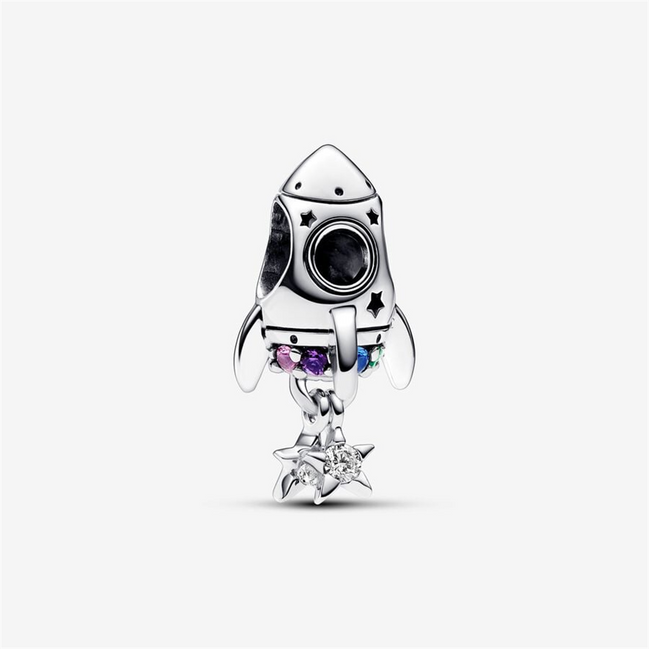 Pandora Moments Space Love Rocket Charm