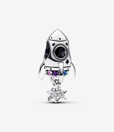 Pandora Moments Space Love Rocket Charm