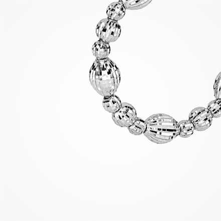 Desmos Rhodium Plated Crystal Bloom 30" Hoop Earrings